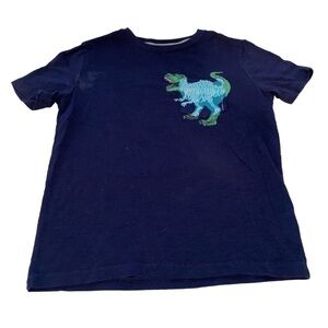 Old Navy T-shirt short sleeve rounded neckline dinosaur on front size medium 8